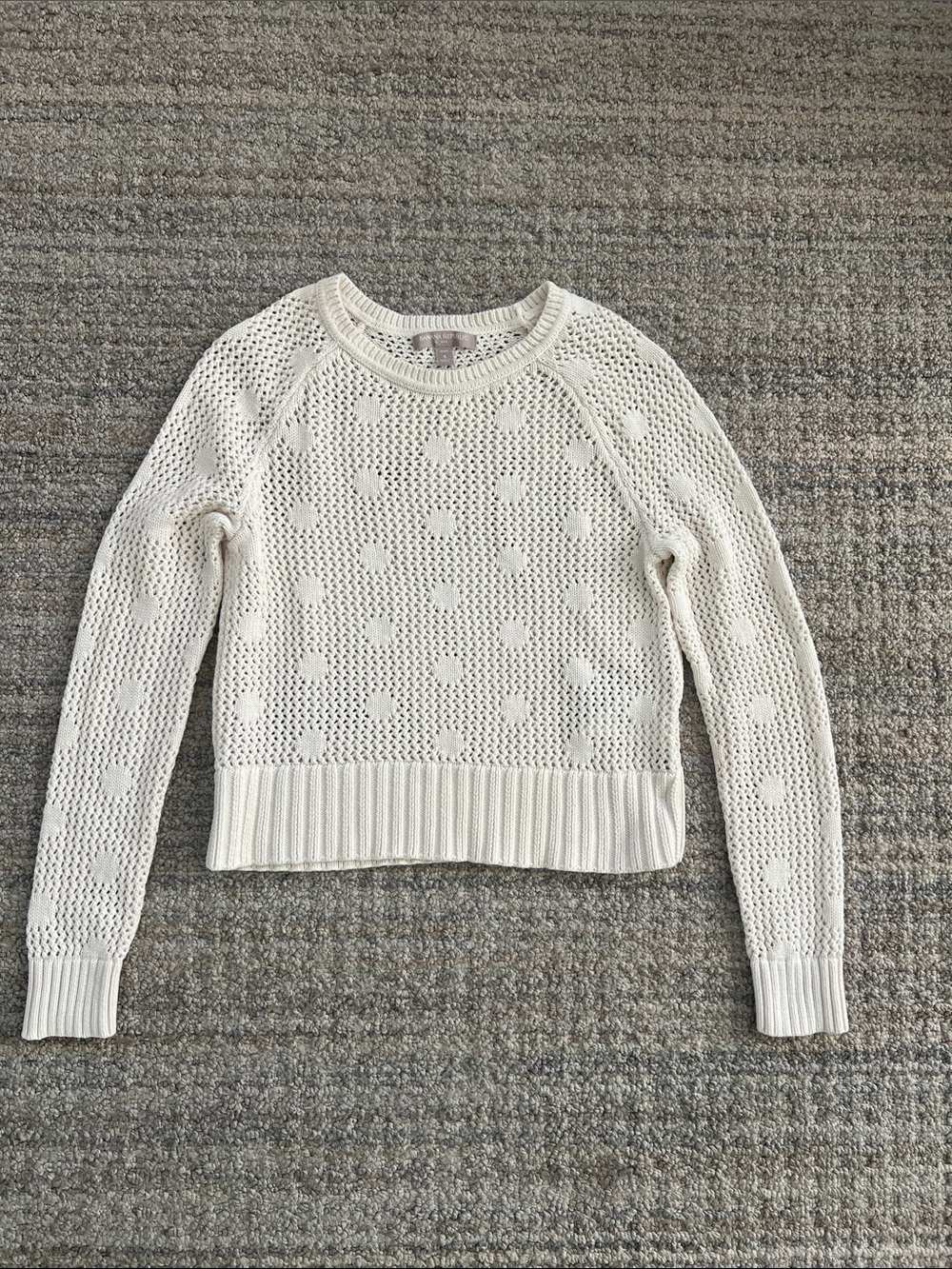Banana Republic Cream Open-Knit Crewneck Sweater